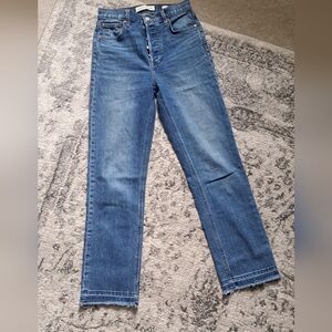 Denim Forum Arlo Highrise Straight Leg Jeans in Classic Blue